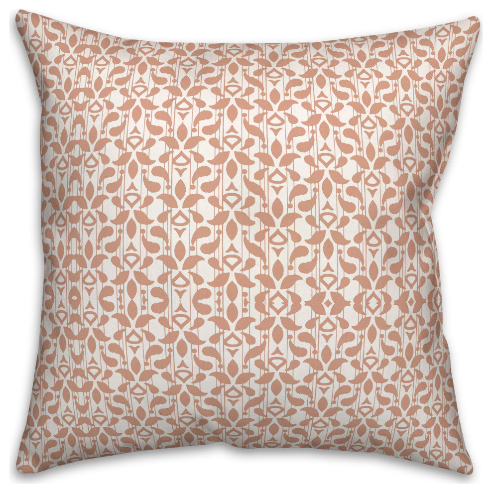Peach Leaf Pattern Pillow 18x18 Spun Poly Pillow
