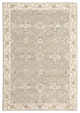 Adeline Faded Borders Grey and Ivory Area Rug, 10'x13'2"