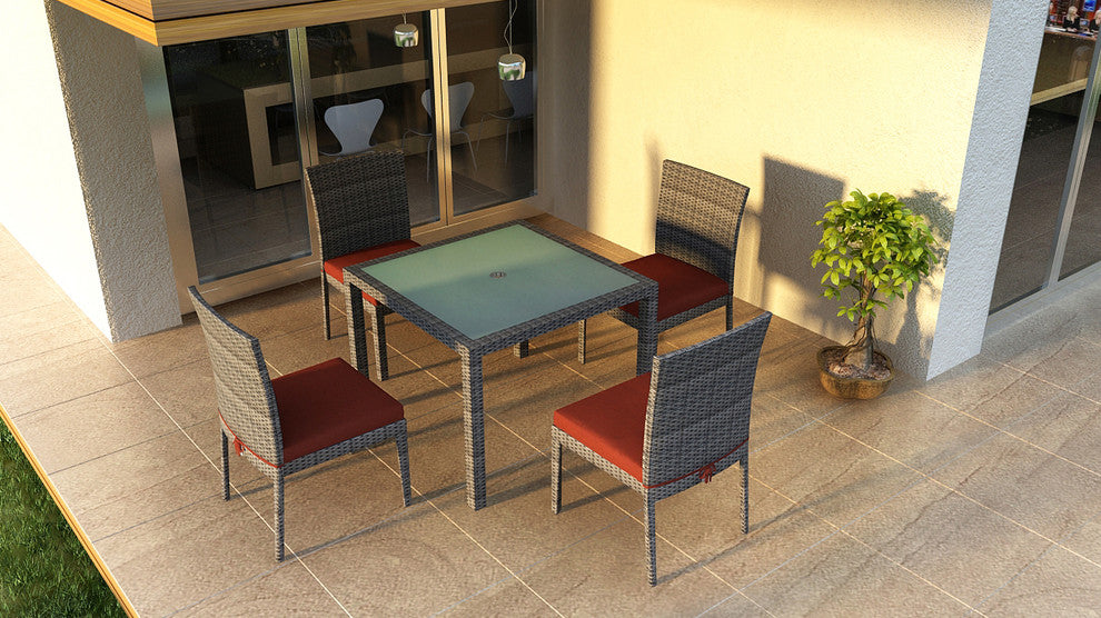 District 5 Piece Dining Set, Canvas Henna