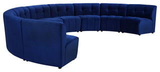 Limitless Velvet Upholstered 9-Piece Modular Sectional, Navy