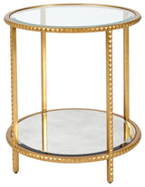 Stud End Table, Gold Leaf