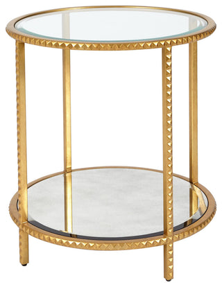 Stud End Table, Gold Leaf