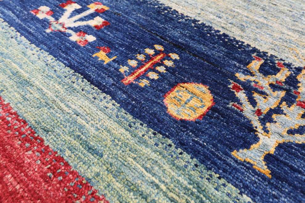 3' 3" X 4' 9" Handmade Persian Gabbeh Tribal Wool Rug Q10726