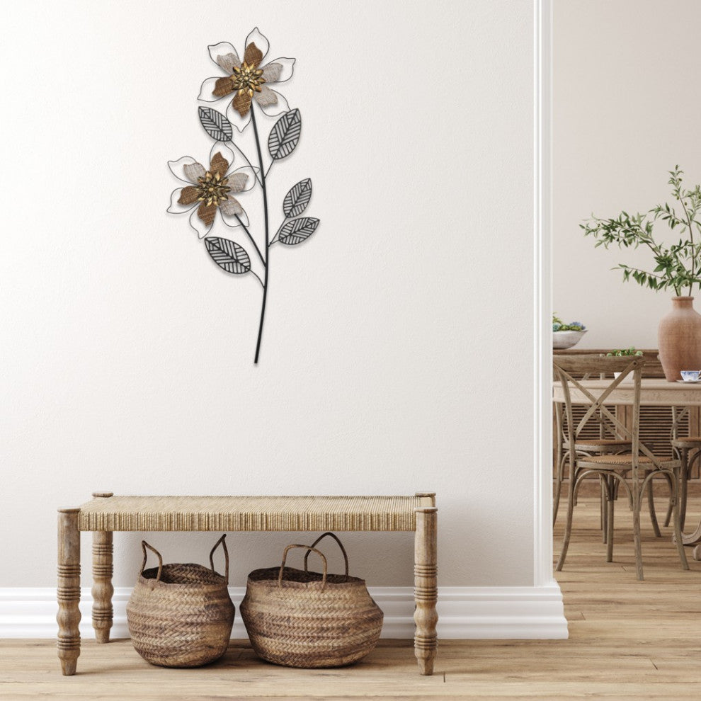 Metal Wire Flower Wall D"cor Piece