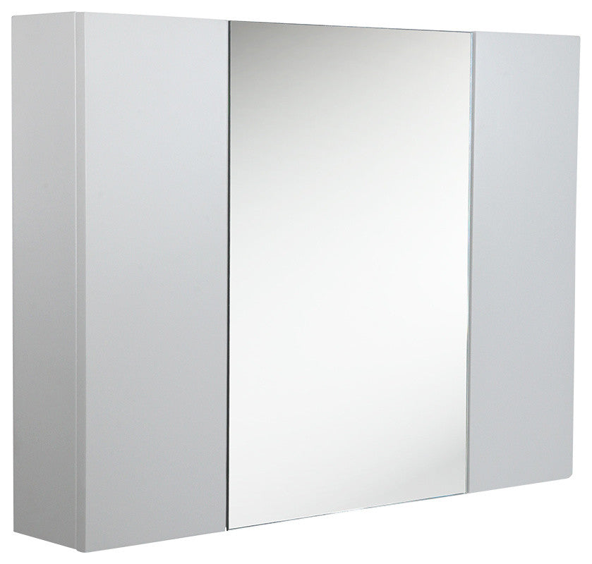 Medicine Cabinet With 3 Doors, White, 32"