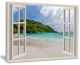 "Open Window To Calm Seashore" Seashore Canvas Art, 40"x30"