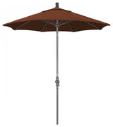 7.5' Grey Collar Tilt Lift Fiberglass Rib Aluminum Umbrella, Olefin, Terracotta