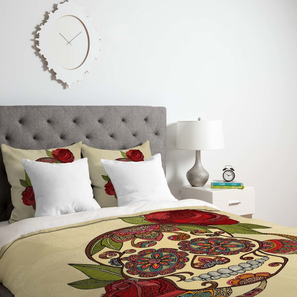 Deny Designs Valentina Ramos Sugar Skull Duvet Cover - Lightweight