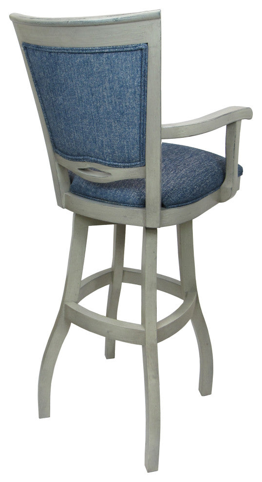 Swivel Wood Counter 26" 30" Extra Tall 34" Bar Stool 400, Kokomo Azure and Antique White, 34"