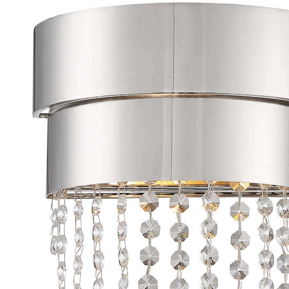 Crystorama CLA-A3202-PN-CL-MWP, 2-Light Wall Mount, Polished Nickel