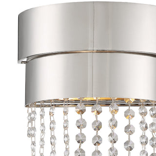Crystorama CLA-A3202-PN-CL-MWP, 2-Light Wall Mount, Polished Nickel