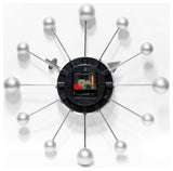 Orb Spoke 15" Mid-Century Modern Wall Clock - Silver