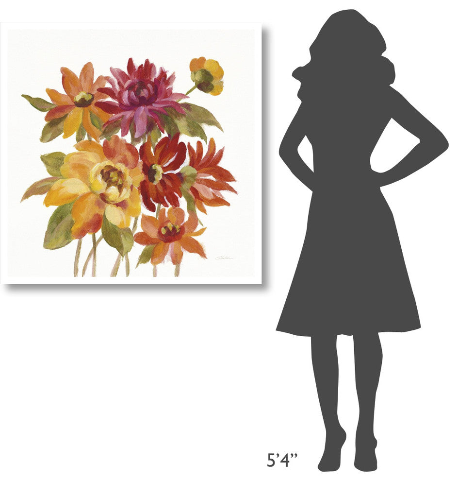 "English Garden I on White" Digital Paper Print by Silvia Vassileva, 38"x38"