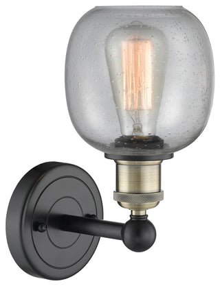 Edison Belfast 1-Light 6" Sconce, Black Antique Brass, Seedy