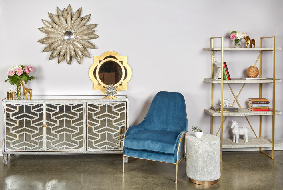 Emma Etagere, Washed White, 37.5"x16.5"x63"