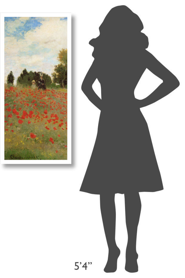 "Field Of Poppies (Les Coquelicots) 1873 (left)" Print by Claude Monet, 18"x38"