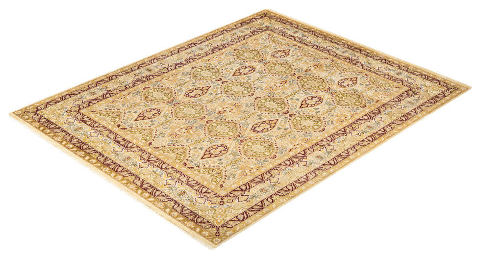 Aubrey, One-of-a-Kind Hand-Knotted Area Rug, Ivory, 8' 1"x10' 1"