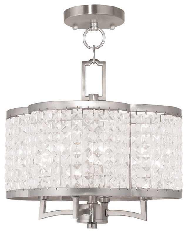 Grammercy Convertible Mini Chandelier, Brushed Nickel