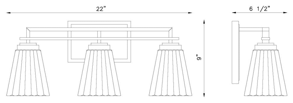 Z-LITE 3-Light Vanity, Matte Black
