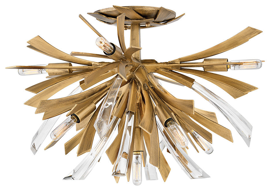 Fredrick Ramond Vida Large Semi-Flush Mount, Burnished Gold