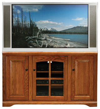 Oak Ridge 55" Tall Entertainment Console, Iron Ore Oak