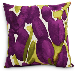 Sunset Tulip Decorative Floral Throw Pillow, Purple, 16"