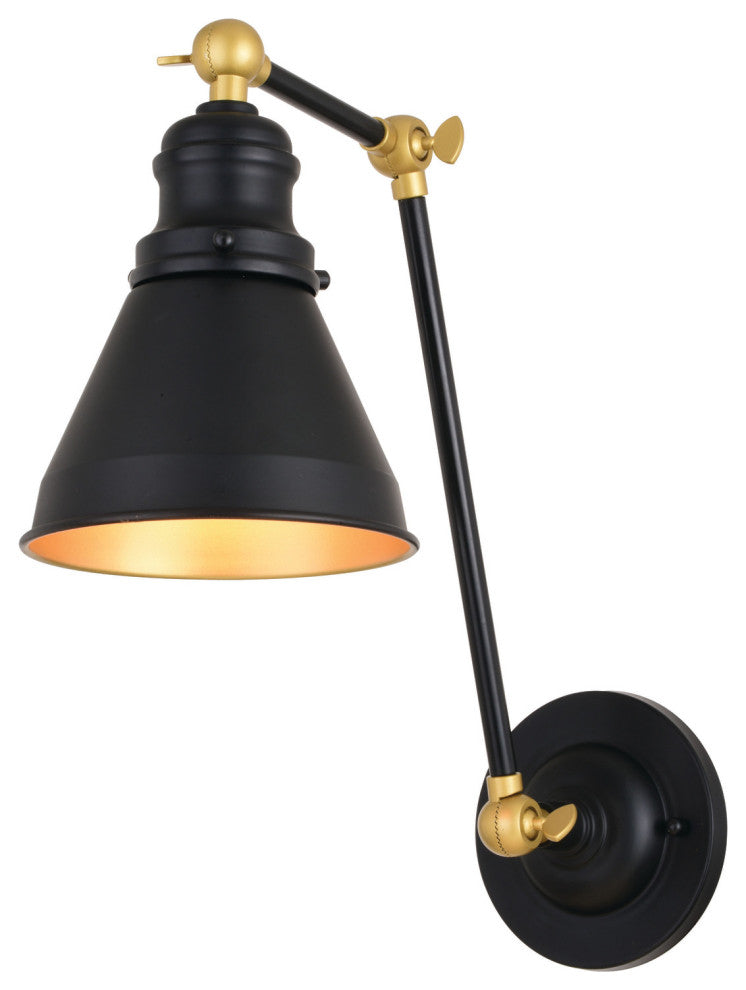 Alexis 6" Adjustable Wall Light Oil Rubbed Bronze and Satin Gold