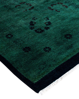 Overdyed, One-of-a-Kind Hand-Knotted Area Rug Green, 12'3"x18'0"