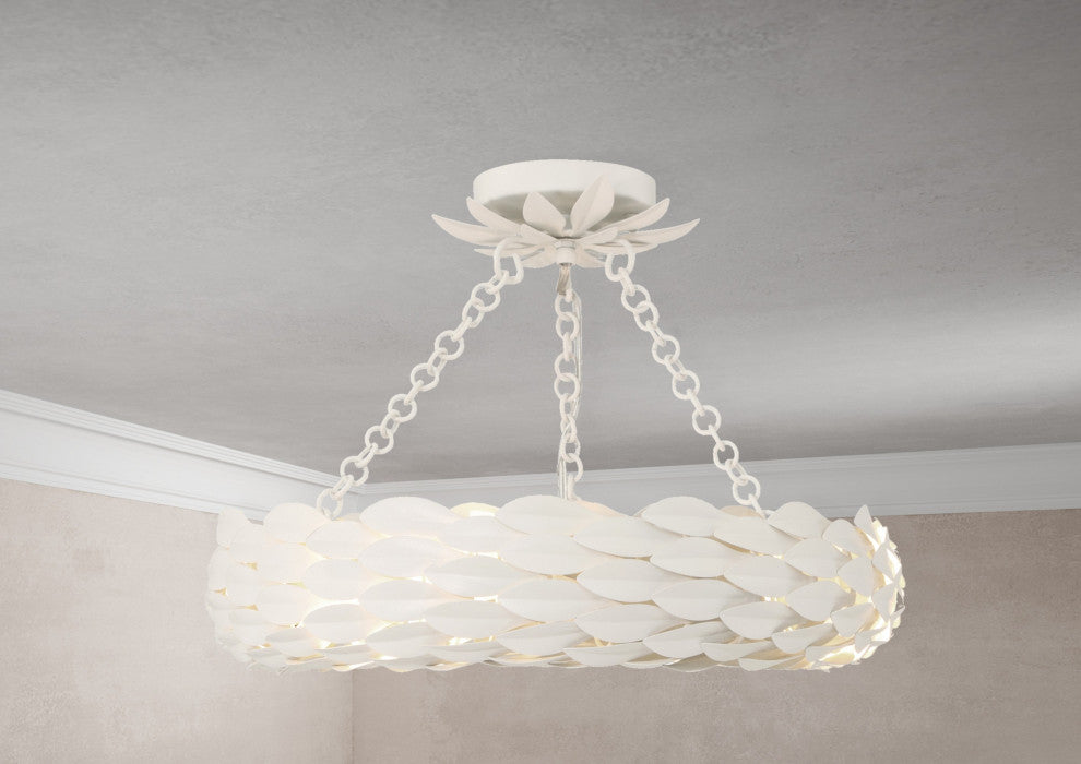 Crystorama Lighting Group 535_CEILING Broche 18"W 6 Light - Matte White