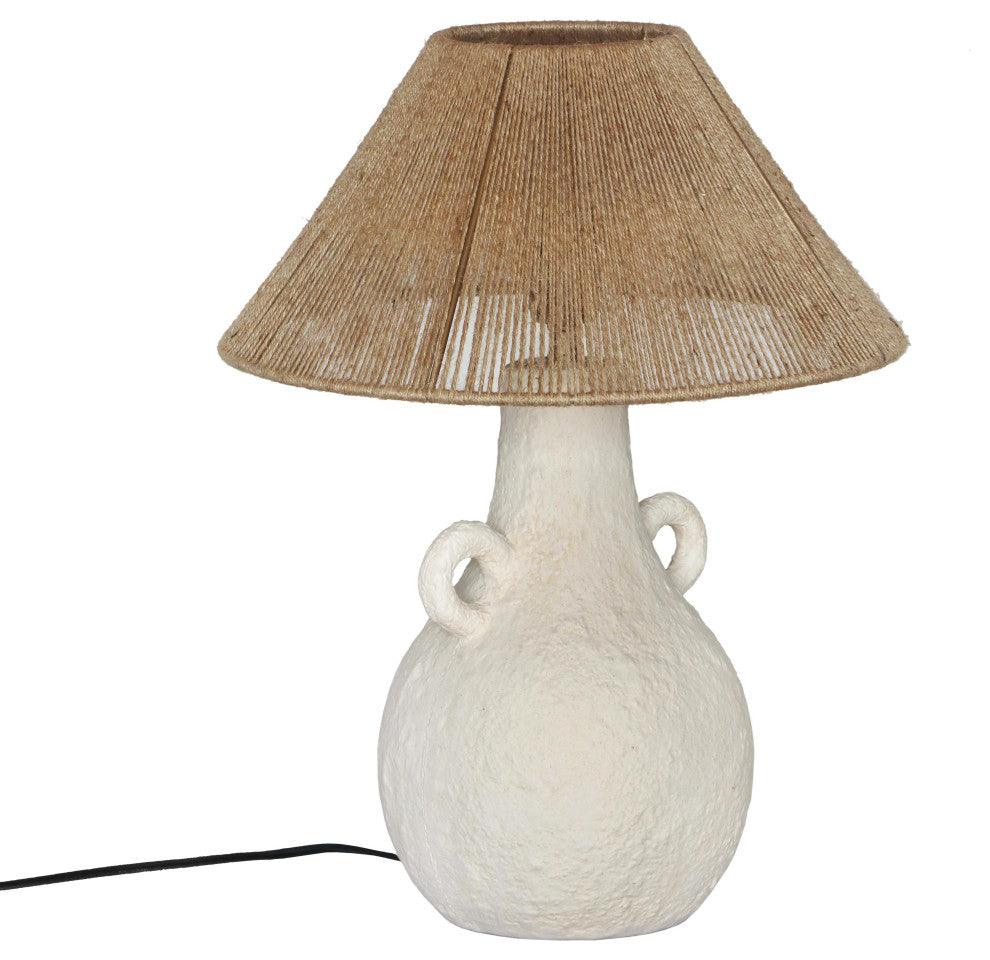 Lalit Natural & White Ceramic Table Lamp