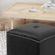 GDF Studio Allen Glam Velvet Ottoman, Black