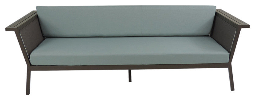 Riviera Grey Geo Sofa With Sunbrella Fabric, Canvas Jockey Red