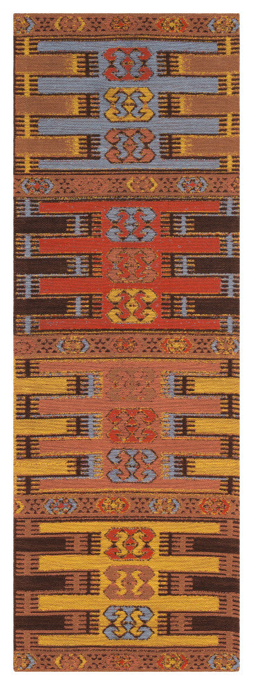 Surya Sajal SAJ-1076 8'x10' Rug, Camel/Burnt Orange/Denim/Black/Yellow/Rose