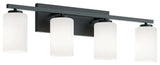 Leo 31" Vanity, Clear Glass Shade, Black Finish