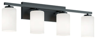 Leo 31" Vanity, Clear Glass Shade, Black Finish