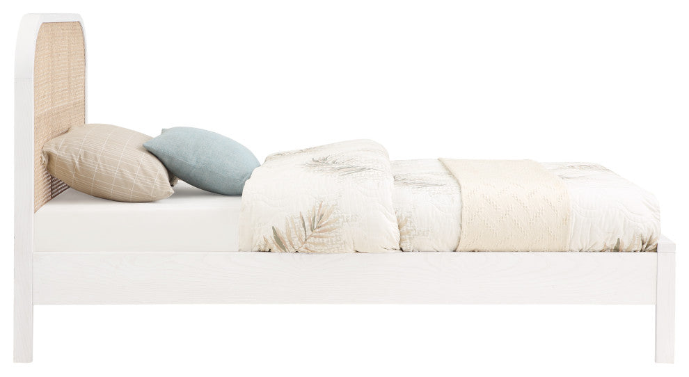 Siena Ash Wood Bed, White, Twin
