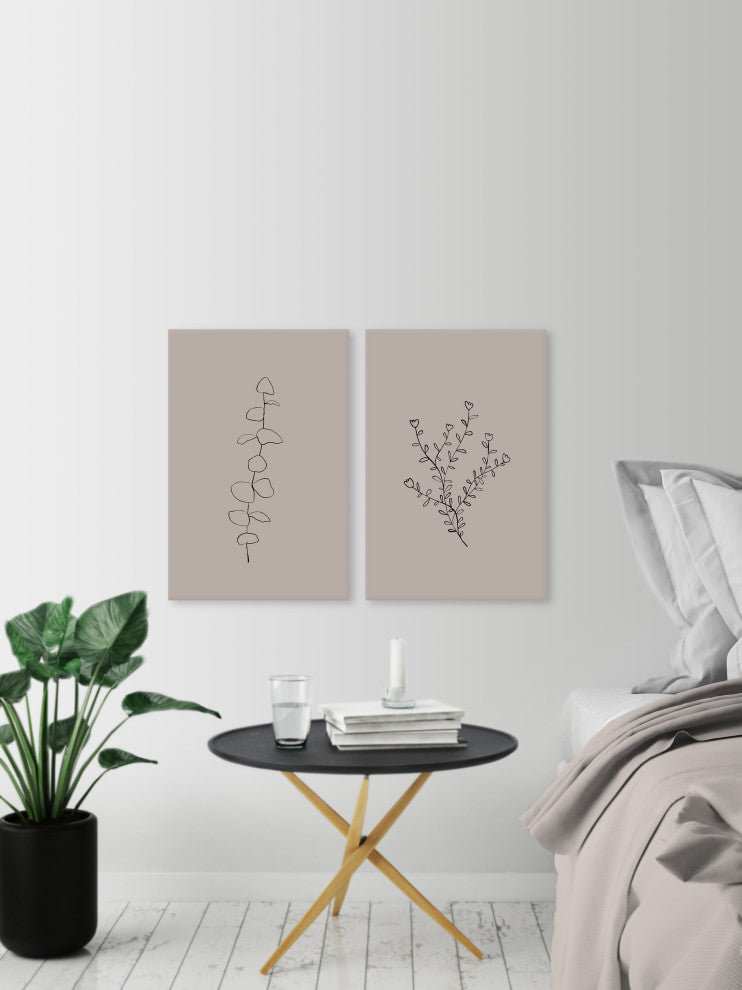 Seamless Leaves Diptych, 2-Piece Set, 8x12 Panels