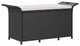 vidaXL Patio Storage Bench with Cushion, Ottoman Bench, 45.7-Inches Long, Black