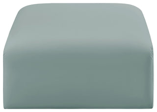 Arc Upholstered Modular Component, Green, 1-Piece: Ottoman, Vegan Leather