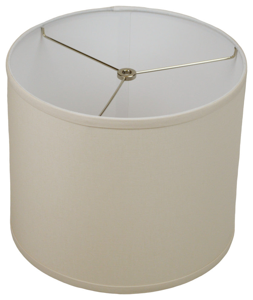 Fenchel Shades 12"x12"x10" Spider Attachment, Drum Lamp Shade, Linen Ivory
