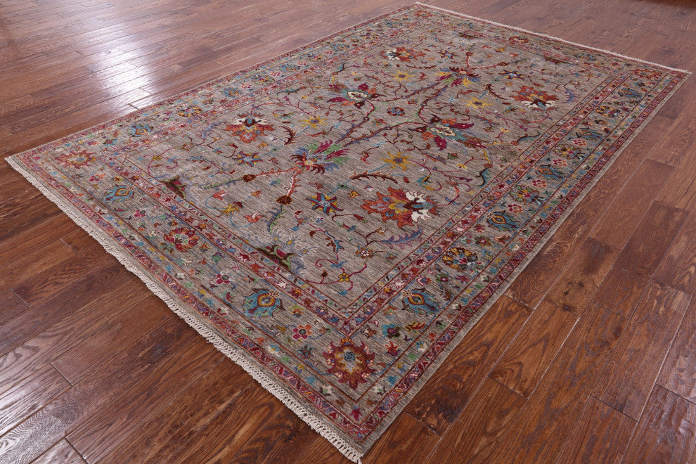 Persian Tabriz Hand Knotted Wool Rug 6' 9" X 10' 4" Q7684