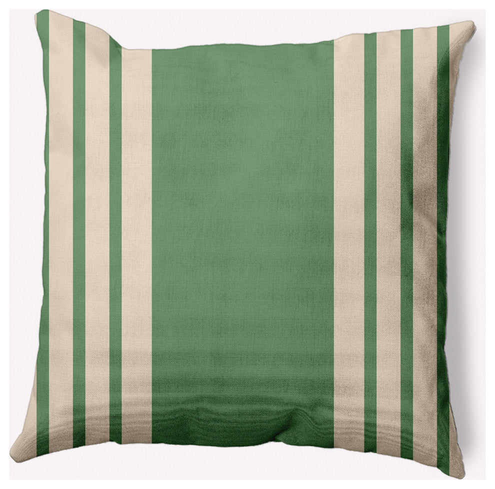 18" x 18" Stripe Indoor/Outdoor Polyester Throw Pillow, Sage