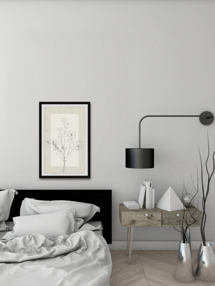 "Flower Line" Framed Painting Print, 24x36