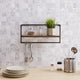 Floating Industrial Modern Rustic Wood Shelf on Metal Frame With Towel Bar