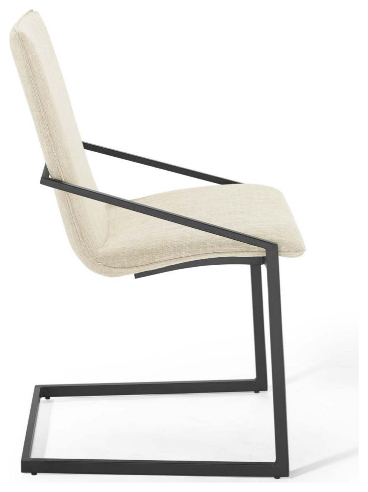 Pitch Upholstered Fabric Dining Armchair, Black Beige