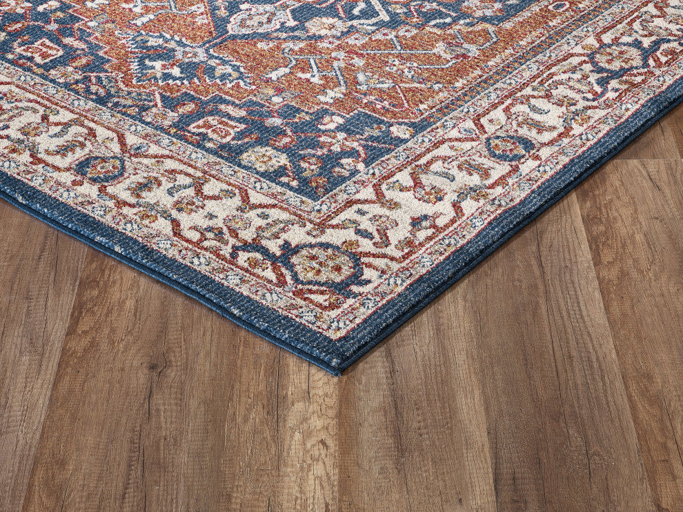 Abani Mesa MES160A Vintage Navy Blue Orange Area Rug
