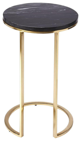 Contemporary Marble and Gold Side Table