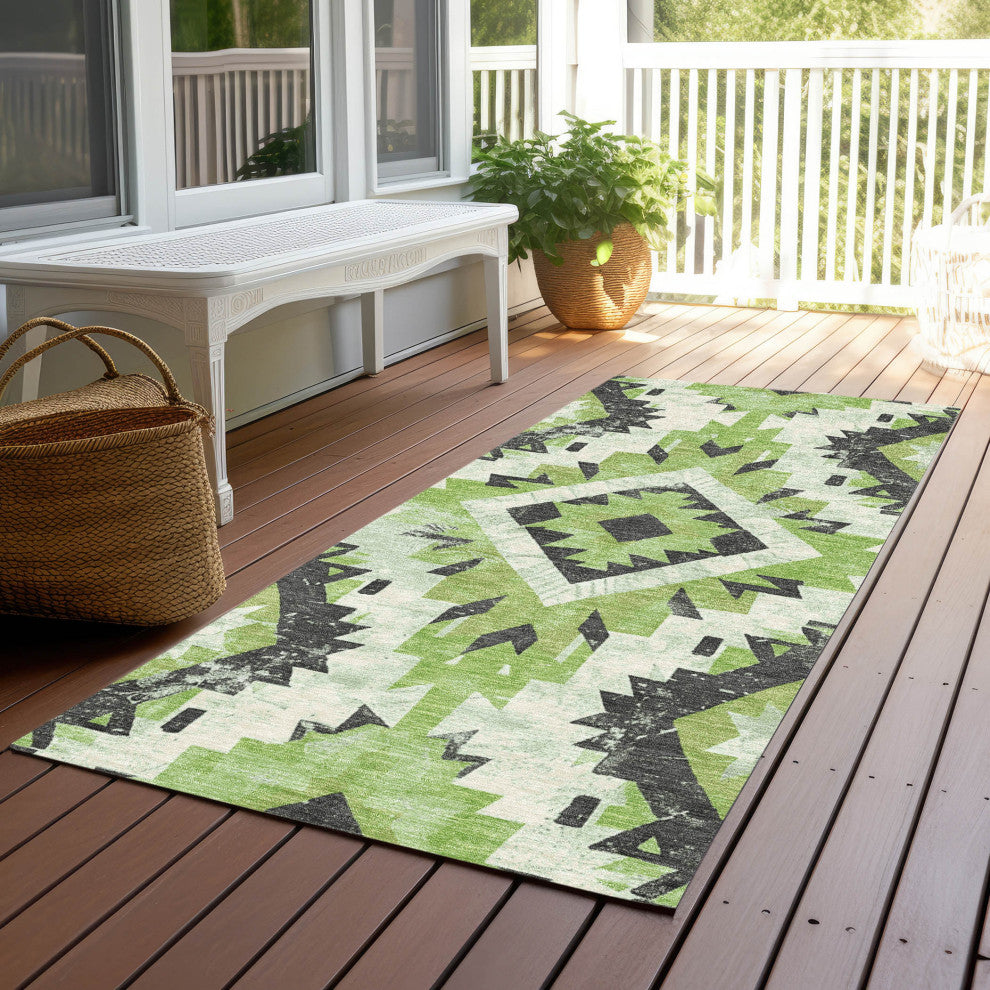 Machine Washable Indoor/Outdoor Chantille ACN1878 Aloe 2'3" x 7'6" Runner Rug