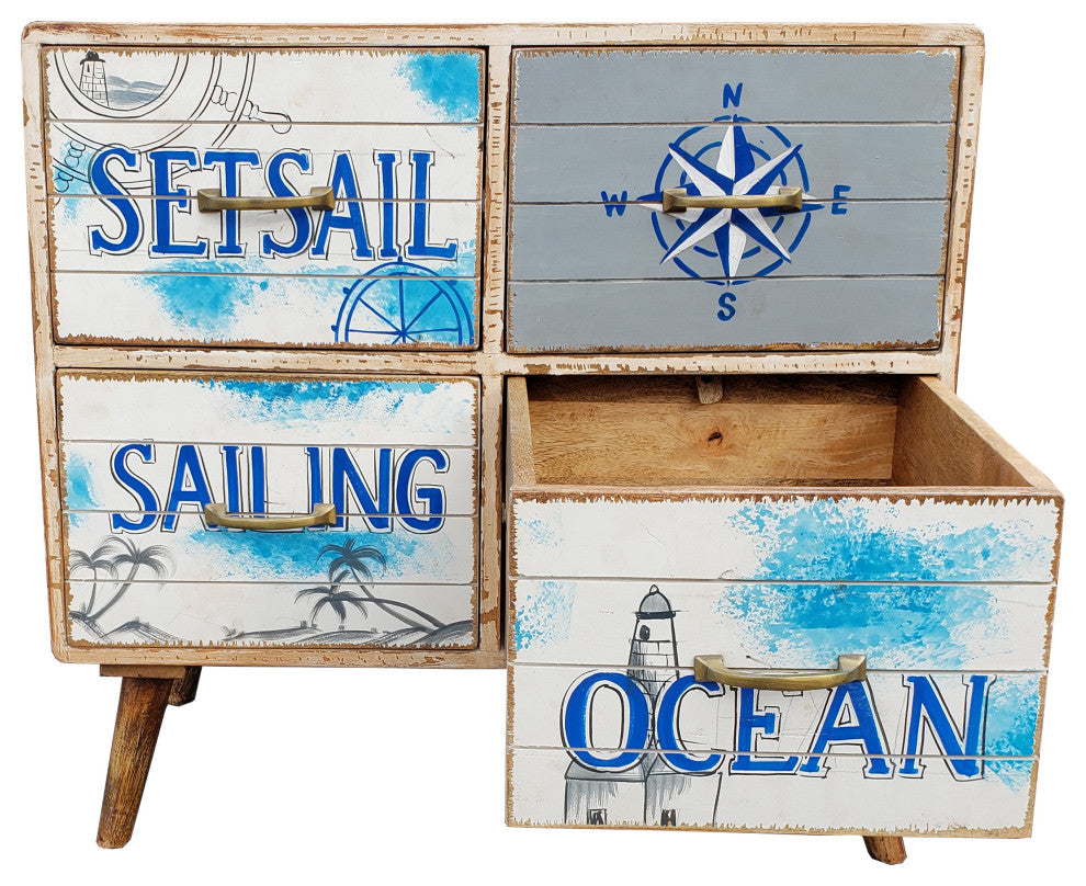 Seaside Mango Wood Chest With 4 Drawers