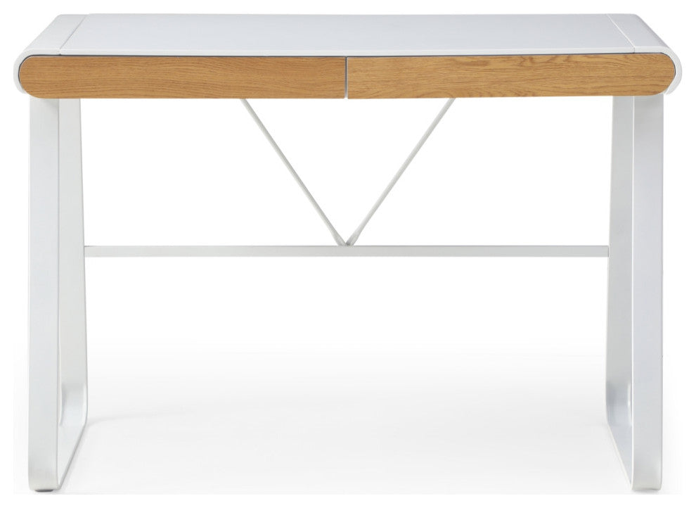 Loft Lyfe Nila Desk, 2 Storage Drawers, White 43.3Lx21.6Wx30H